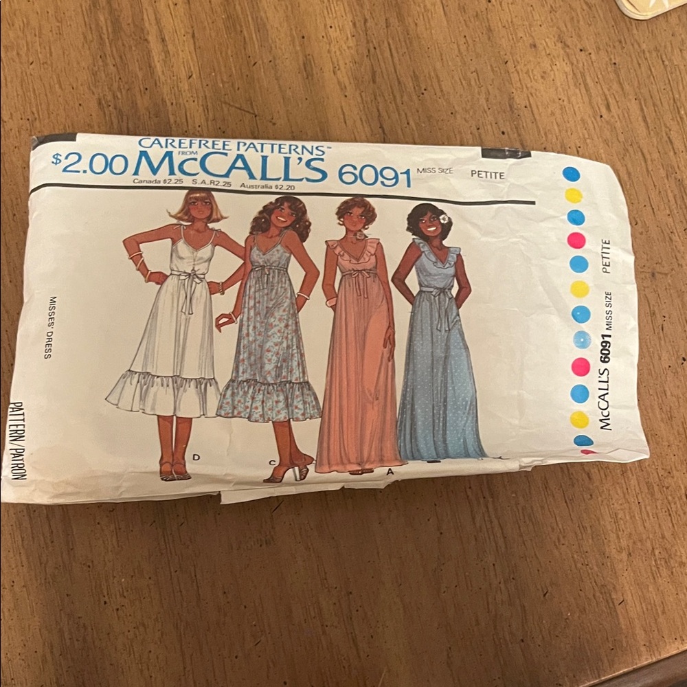 Women's Dress Pattern McCall’s 6091 size petite